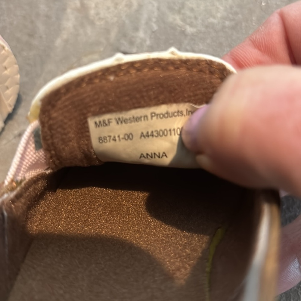 ARIAT Lil’ Stompers Anna cruisers,slip on,pull tab,feather print,rugged sole - Picture 9 of 13